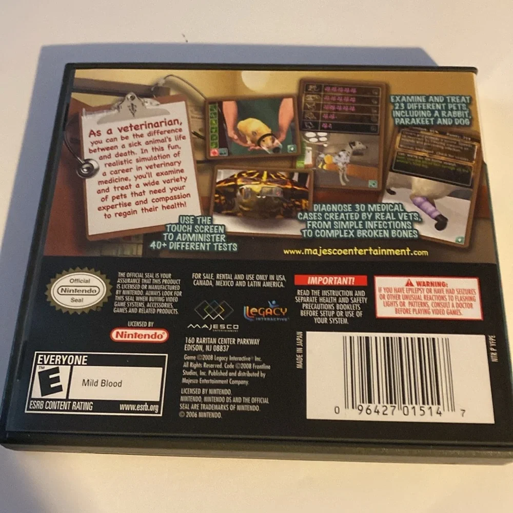 Nintendo DS Pet Pals Animal Doctor game.